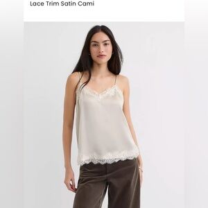 LOFT Lace Trim Satin Cami - size medium
